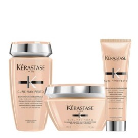 Kerastase Curl Manifesto Kit Capelli Ricci Shampoo 250ml Maschera 200ml Crema Anticrespo 150ml